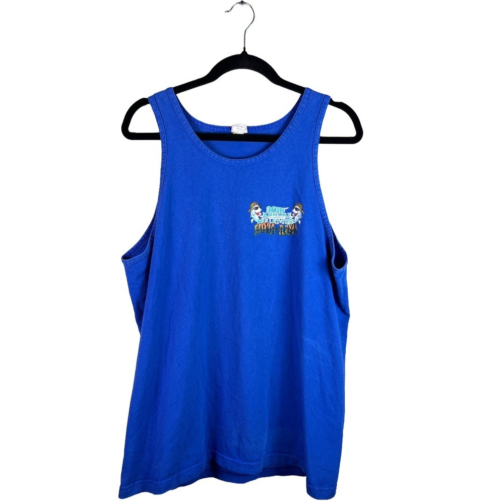 2014 Flora-Bama Mullet Toss Tank Top Men's L Blue Alstyle Streetwear